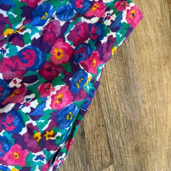 Vintage 80s Bright Abstract Floral High Waisted Shorts - Picture 3 of 4